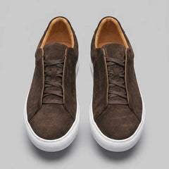Low-top sneakers van bruin suede
