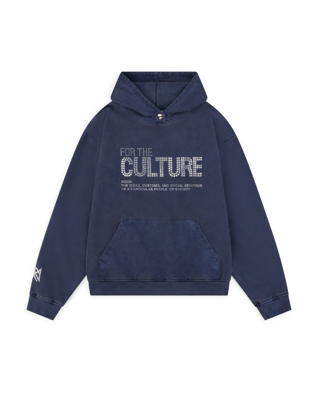 Hoodie met strass-steentjes opdruk en kangoeroezak