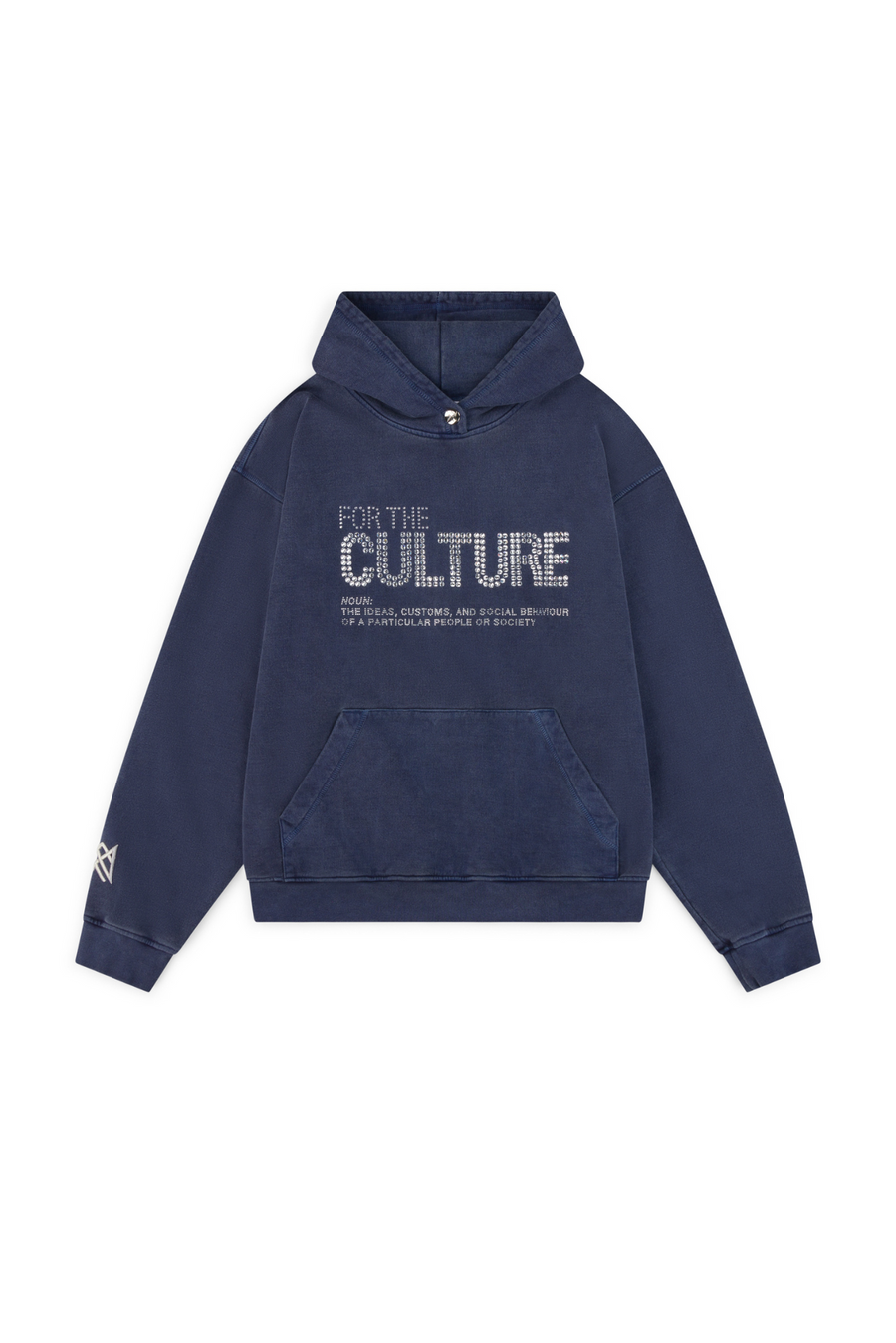 Hoodie met strass-steentjes opdruk en kangoeroezak