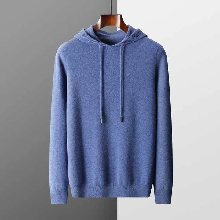 Hoodie van 100% cashmere met capuchon en trekkoord