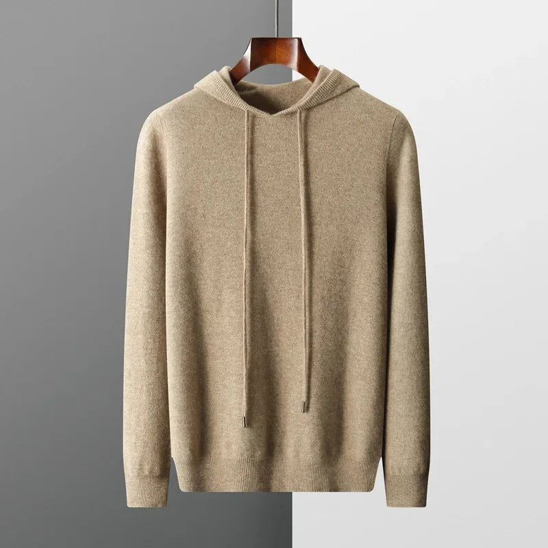 Hoodie van 100% cashmere met capuchon en trekkoord