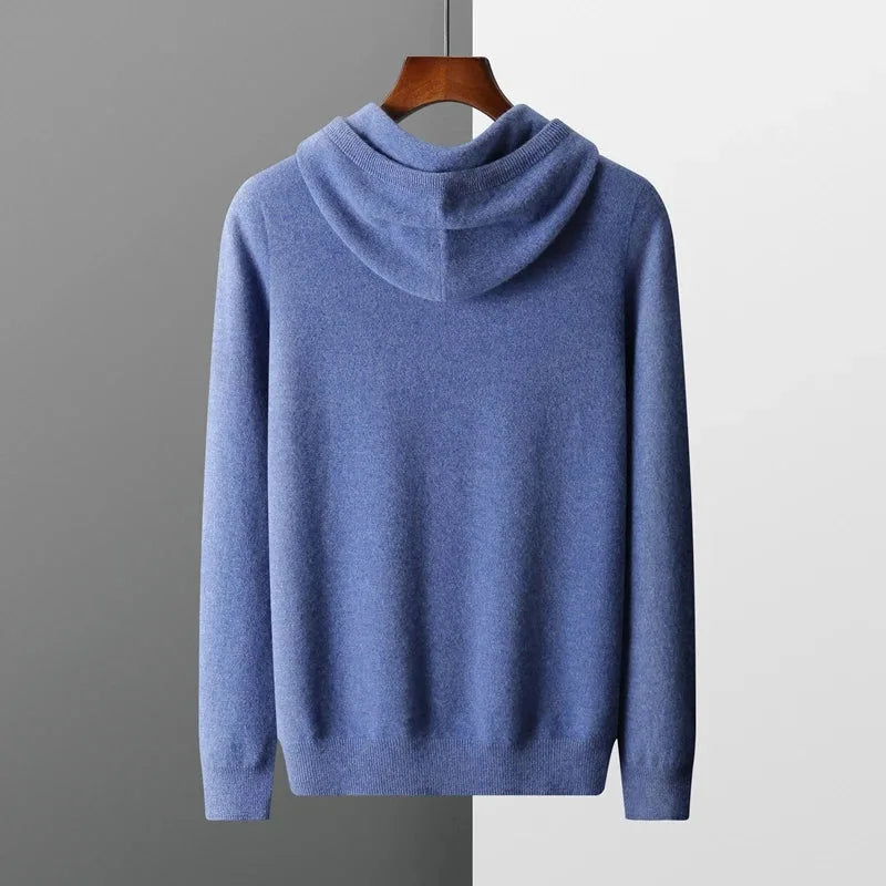 Hoodie van 100% cashmere met capuchon en trekkoord