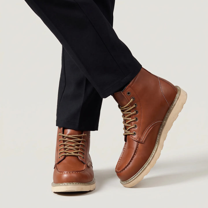 Veterschoenen boots met moc toe design