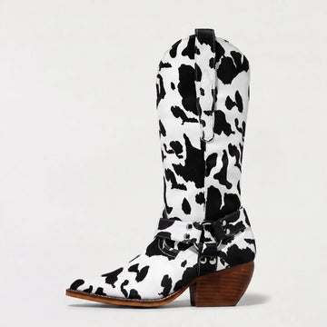 Cowboy boots met cow-print