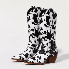Cowboy boots met cow-print
