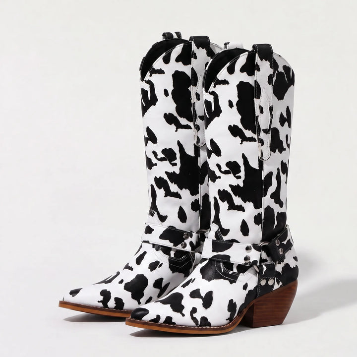 Cowboy boots met cow-print