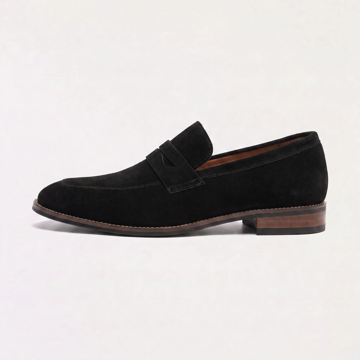 Nubuck leren loafers met saddle strap