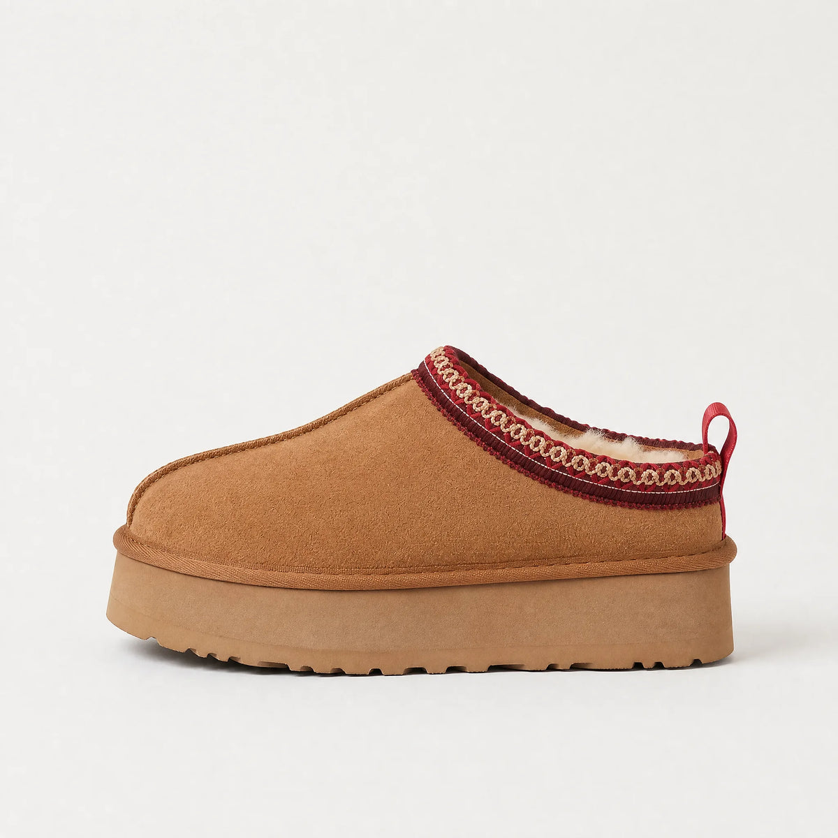 Mule slippers met plateau en borgvoering