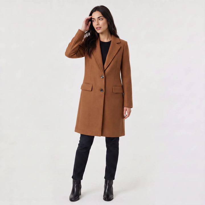 Lange jas met kraag