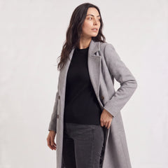Wollen jas met notch kraag