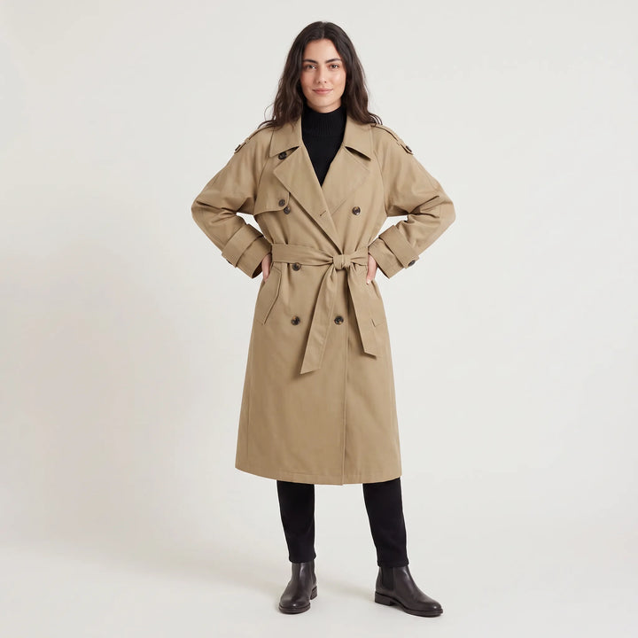 Oversized trench coat met ceintuur