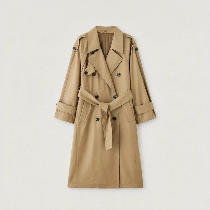Oversized trench coat met ceintuur