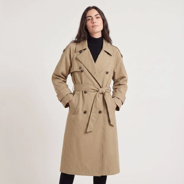 Oversized trench coat met ceintuur