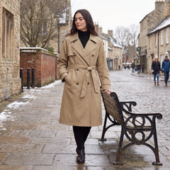 Oversized trench coat met ceintuur