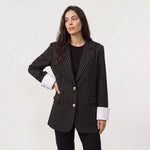 Oversized blazer met verticale strepen