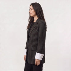 Oversized blazer met verticale strepen