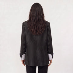 Oversized blazer met verticale strepen