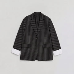 Oversized blazer met verticale strepen