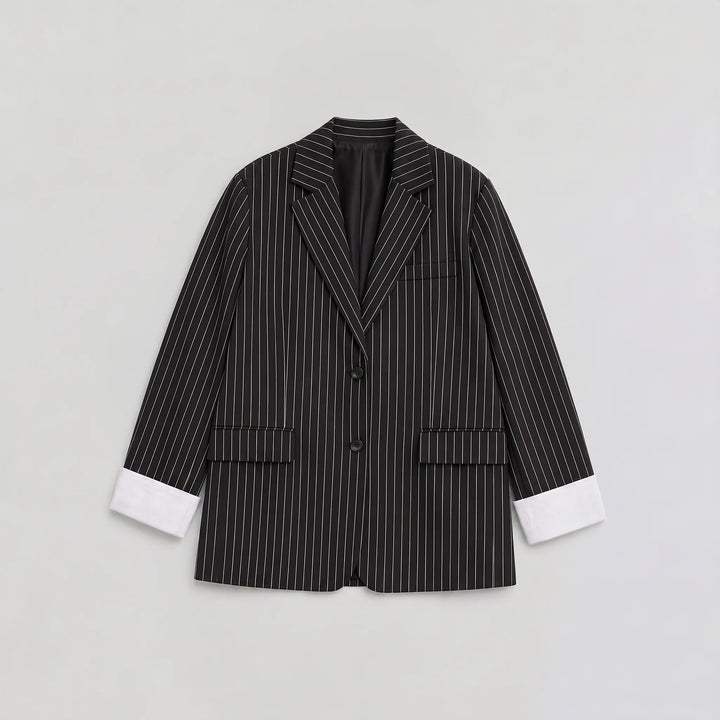 Oversized blazer met verticale strepen