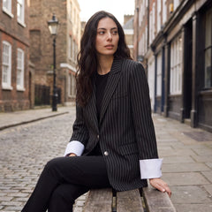 Oversized blazer met verticale strepen
