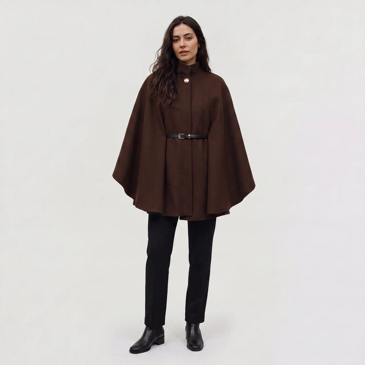 Oversized gebreide poncho