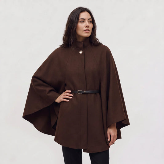 Oversized gebreide poncho