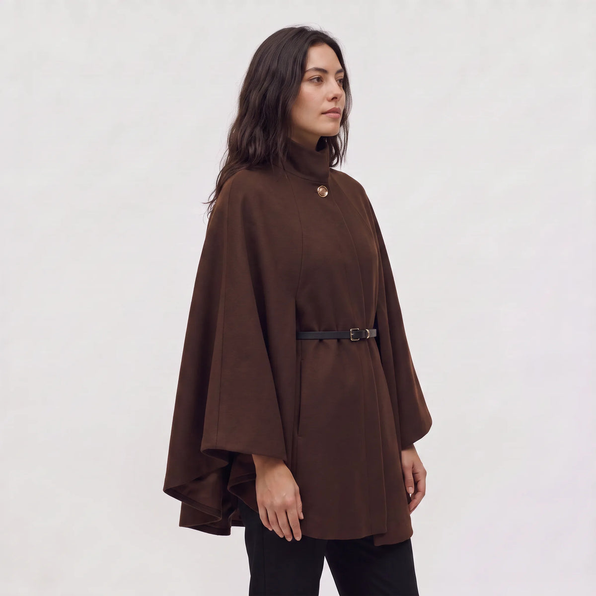 Oversized gebreide poncho