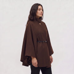 Oversized gebreide poncho