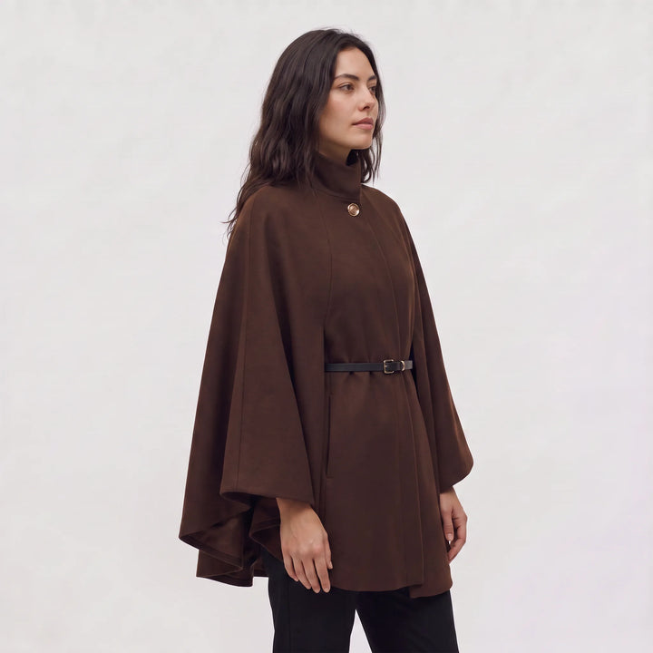 Oversized gebreide poncho