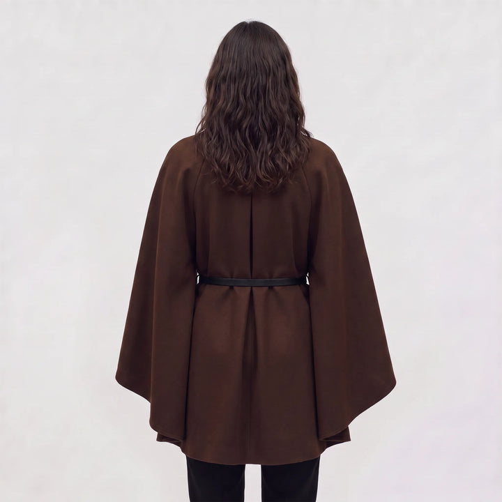 Oversized gebreide poncho