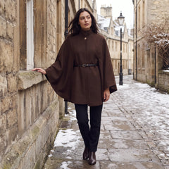 Oversized gebreide poncho