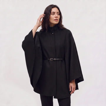 Oversized gebreide poncho