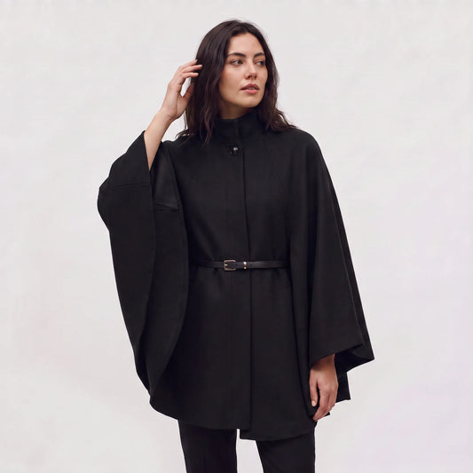 Oversized gebreide poncho