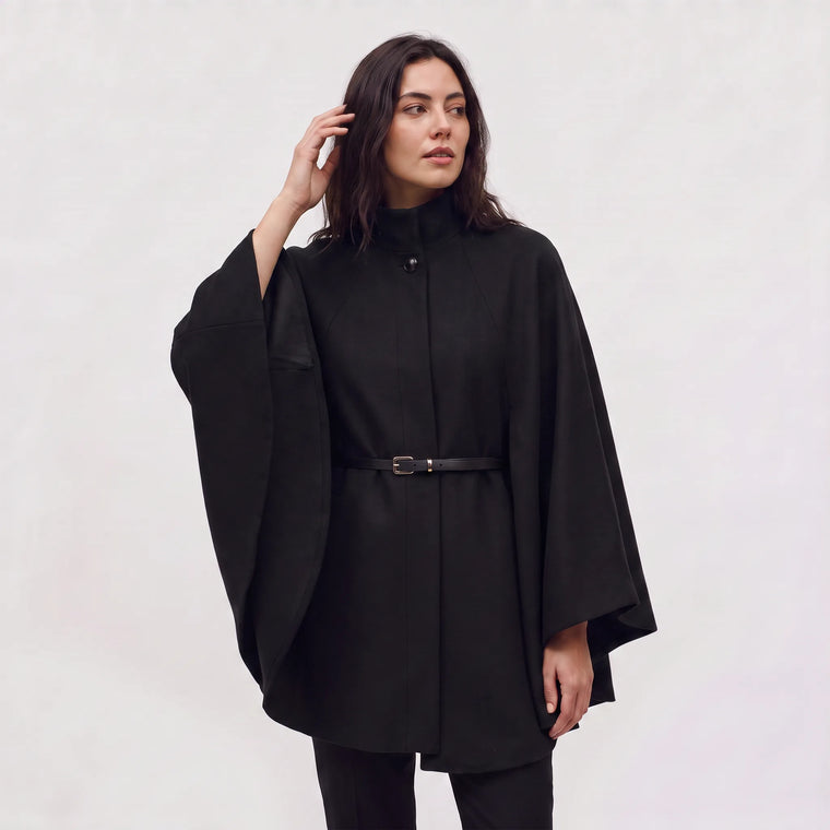 Oversized gebreide poncho
