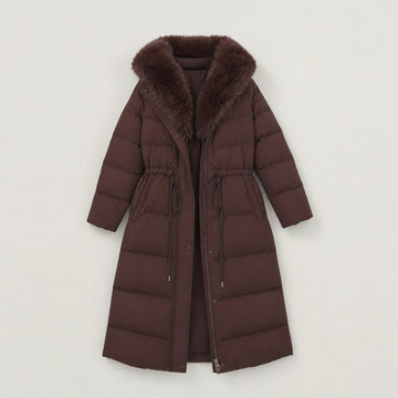Lange puffer jas met capuchon