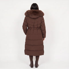 Lange puffer jas met capuchon