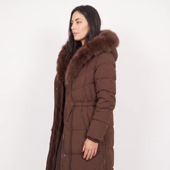 Lange puffer jas met capuchon