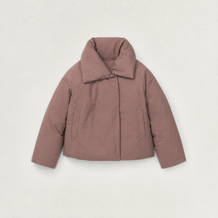 Oversized pufferjas met hoge kraag