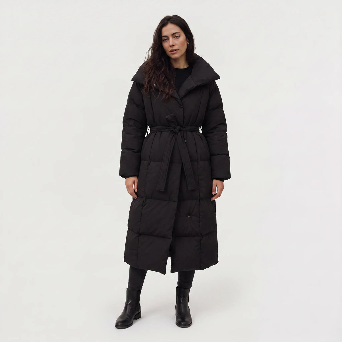 Oversized puffer coat met capuchon