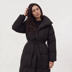 Oversized puffer coat met capuchon