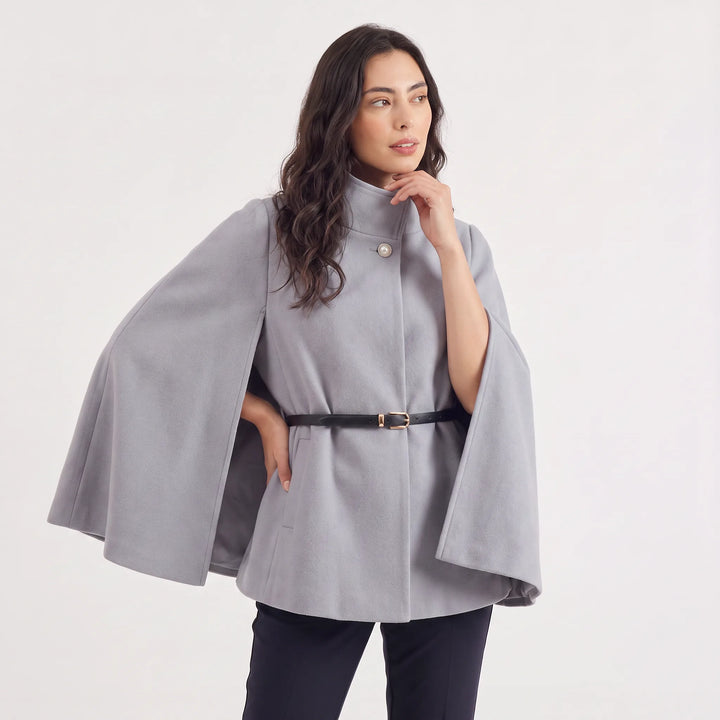 Oversized mantel met ceintuur