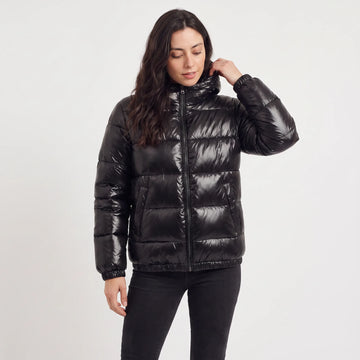 Gewatteerde puffer jas met capuchon