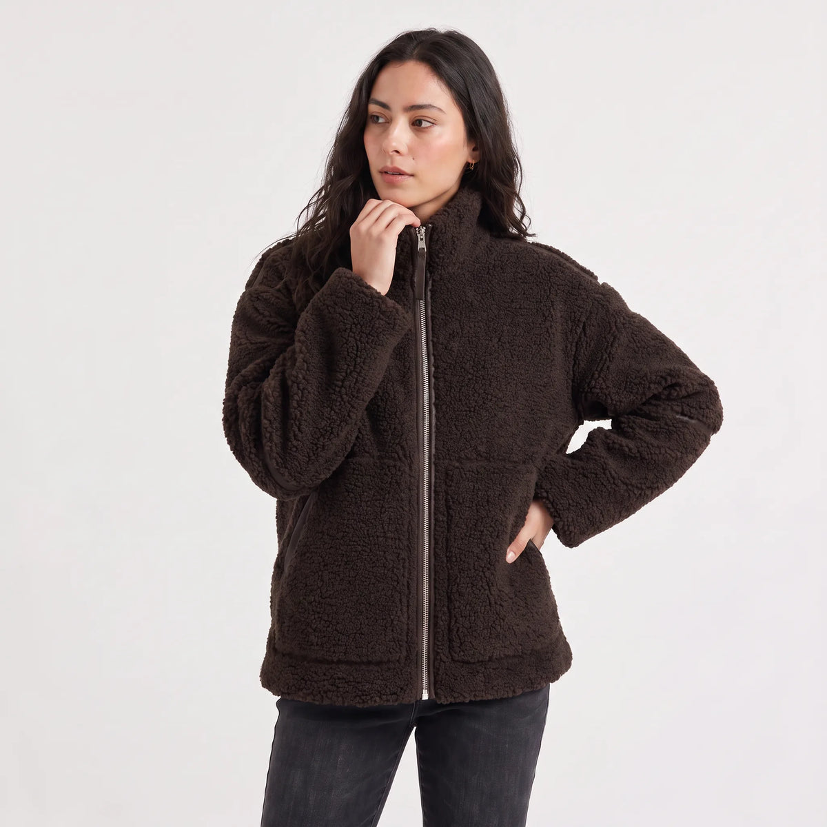 Oversized teddy fleece jas