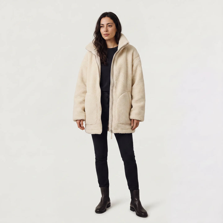 Oversized teddy fleece jacket