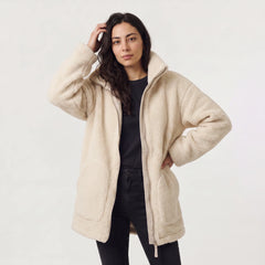 Oversized teddy fleece jacket