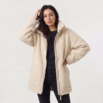 Oversized teddy fleece jacket