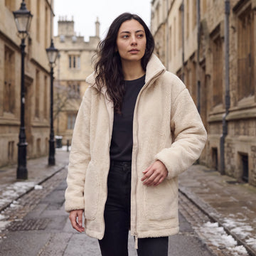 Oversized teddy fleece jacket