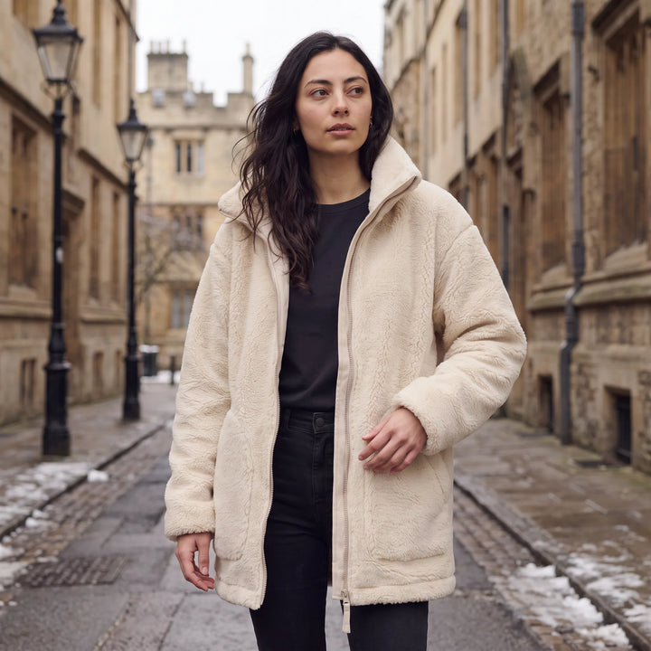 Oversized teddy fleece jacket