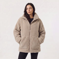 Oversized teddy fleece jacket