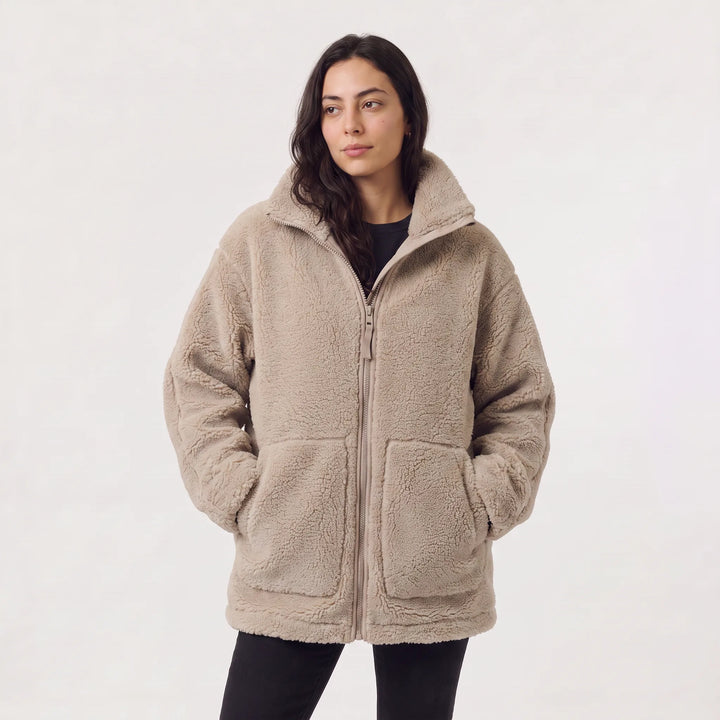 Oversized teddy fleece jacket